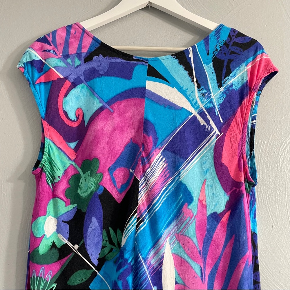 Jams World Barry Bayberry Dress Size L colorful sleeveless floral print - Picture 7 of 11